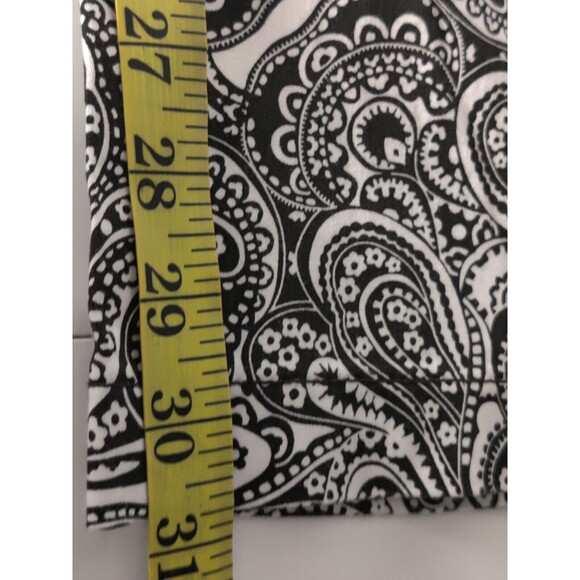 Ann Taylor Black & White Paisley Straight Crop Pants Sz 8P‎ Cotton Blend Stretch - Picture 4 of 11